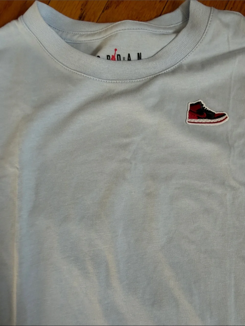 Jordan Baby Blue Short Sleeve Tee with Sneaker Patch